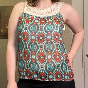 DEB Patterned Halter-Esque Top